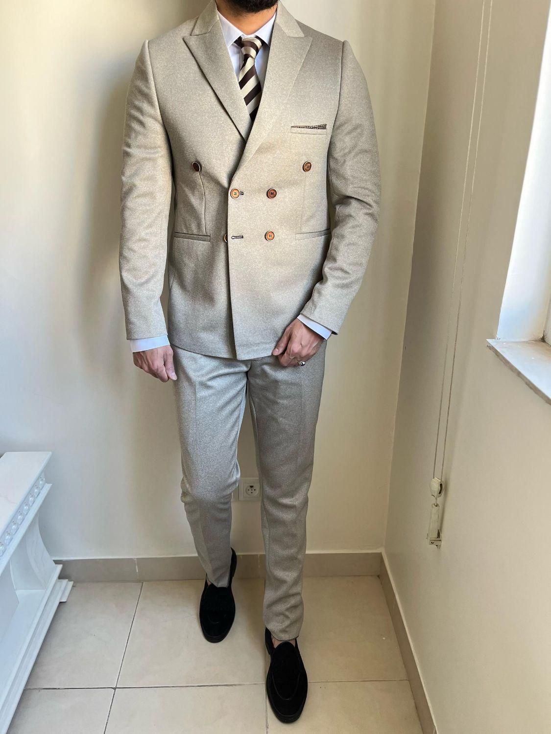 کت و شلوار کرم دبل|لباس|تبریز, |دیوار