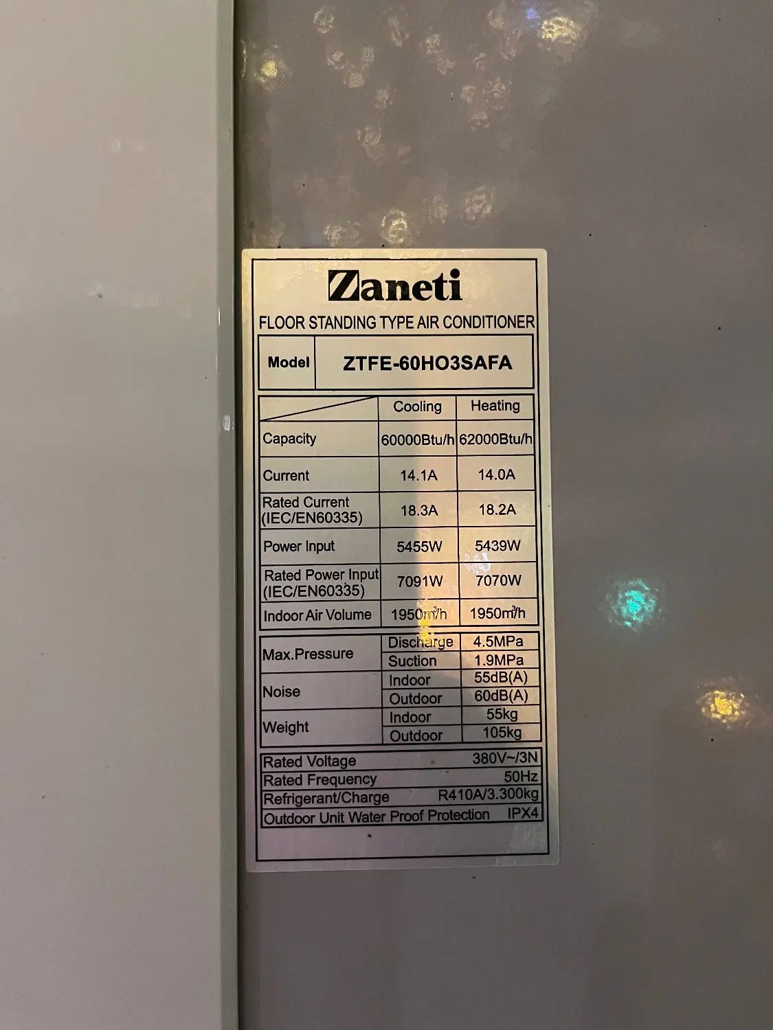کولرگازی ایستاده ۶۰هزار سرد گرم مدل t3زانتی|کولر گازی و فن‌کوئل|کاشان, فین کوچک|دیوار