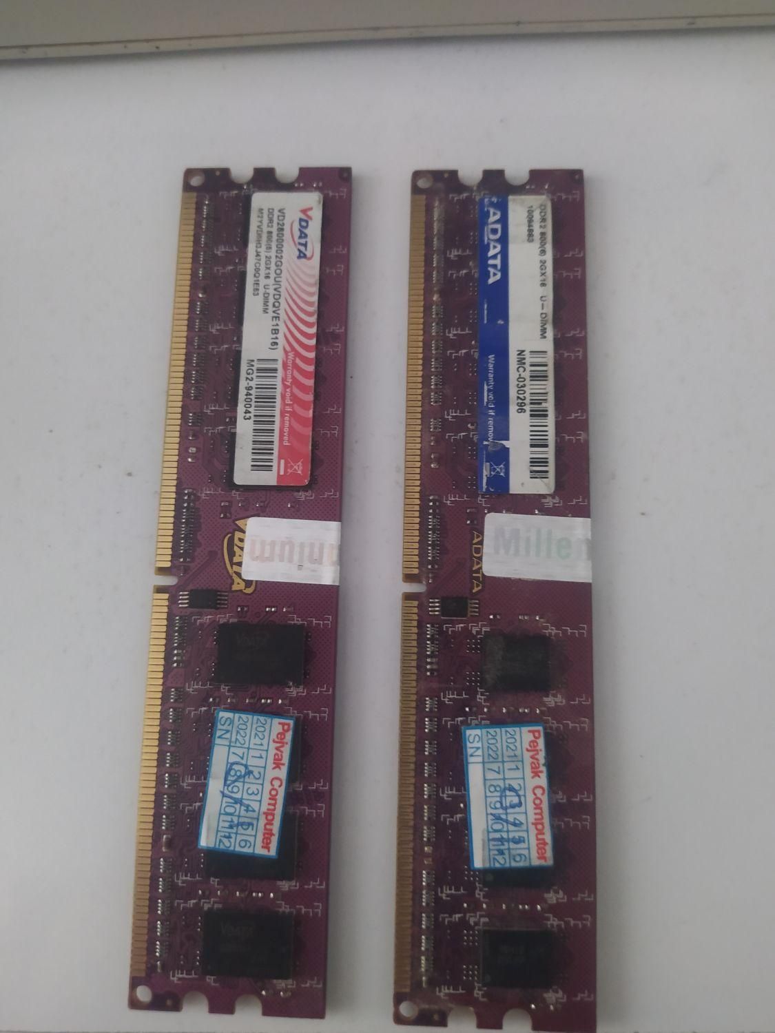 دو عدد رم ddr2 2gb|قطعات و لوازم جانبی رایانه|پرند, |دیوار