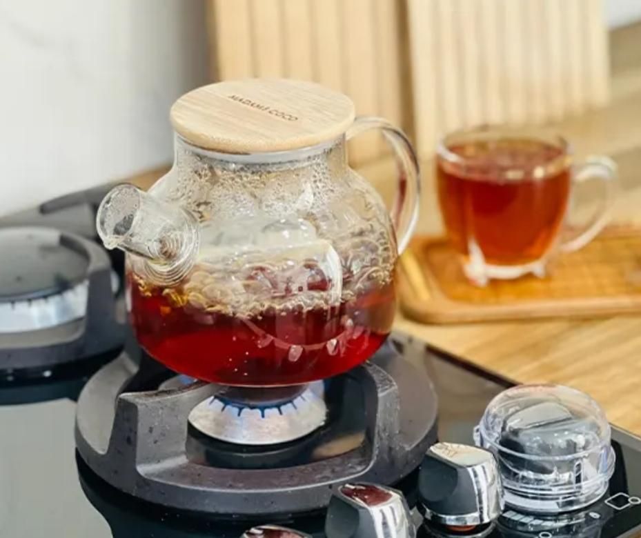 قوری پیرکس درب بامبو دو حجم800و1500میل|قوری، کتری، قهوه‌ساز دستی|زاهدان, |دیوار