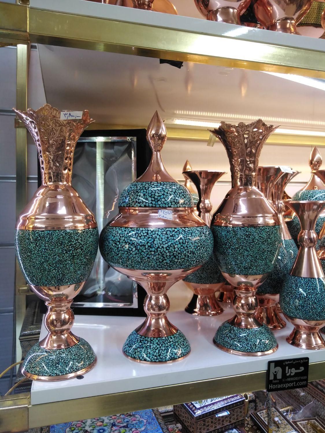 شکلات خوری و گلدان مس و فیروزه کوب(تک وعمده)|صنایع دستی و سایر لوازم تزئینی|تهران, جنت‌آباد مرکزی|دیوار