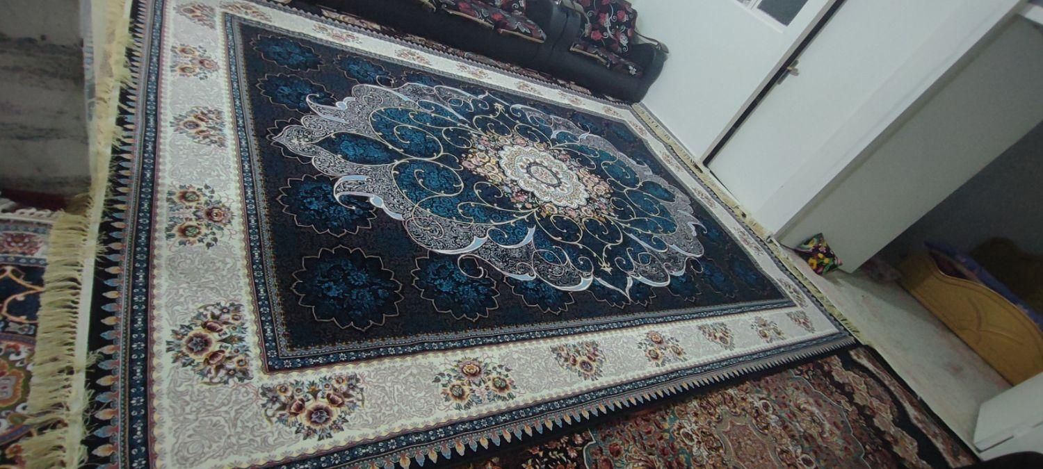 دو تخته فرش ۱۲ متری نخی سورمه ای|فرش|تهران, تهران‌سر|دیوار
