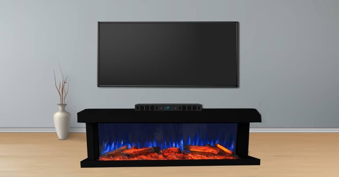 شومینه برقی سه طرفه|بخاری، هیتر، شومینه|آمل, |دیوار