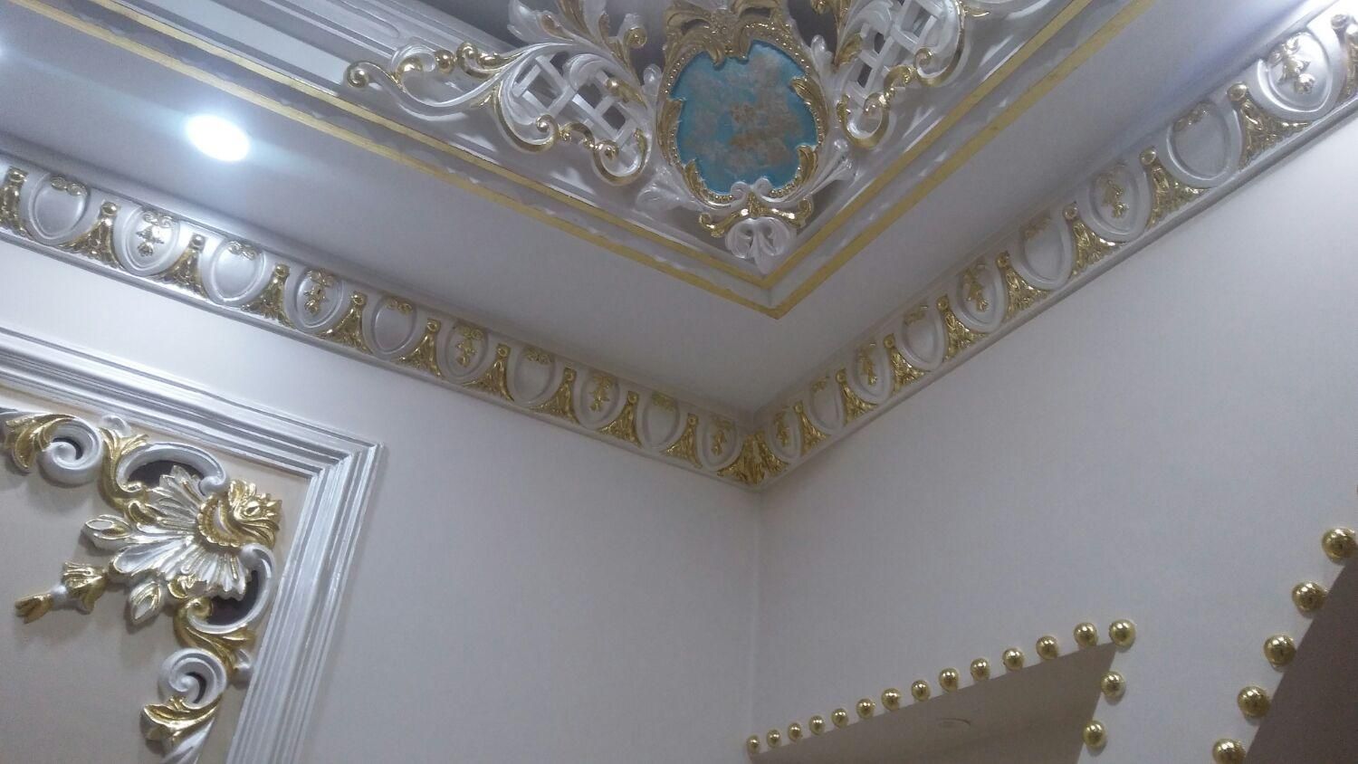 پتینه ورق طلا رنگ امیزی گچبری|خدمات پیشه و مهارت|اهواز, شهرک حفاری|دیوار