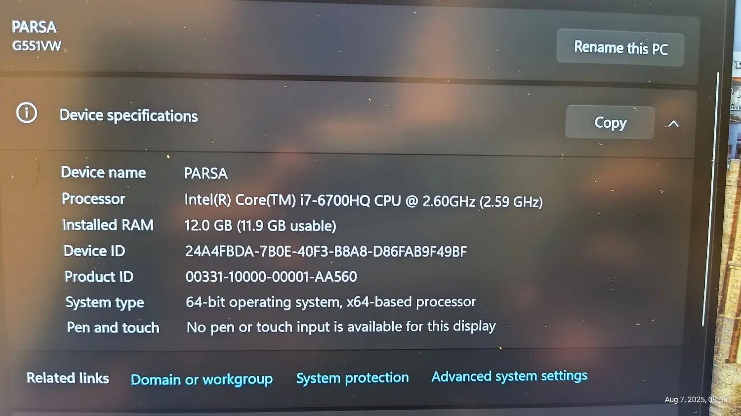 لپ‌تاپ گیمینگ ASUS ROG G551VW|رایانه همراه|تهران, تهران پارس|دیوار