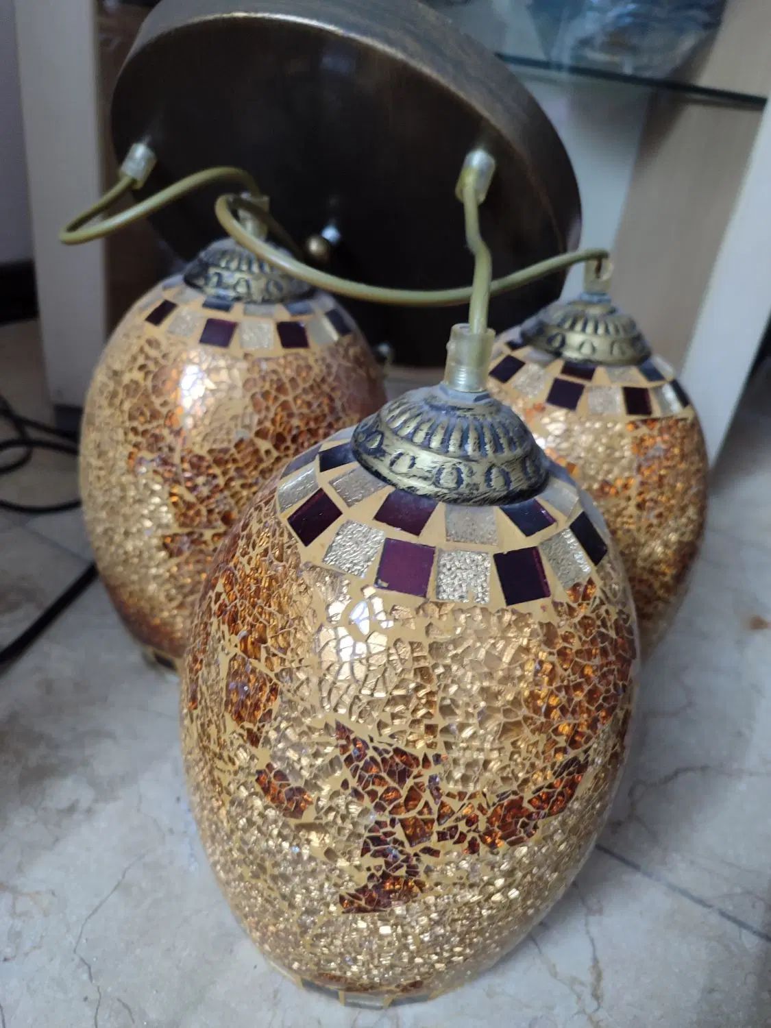 لوستر سه شعله شیک|لوستر و چراغ آویز|تهران, اسکندری|دیوار