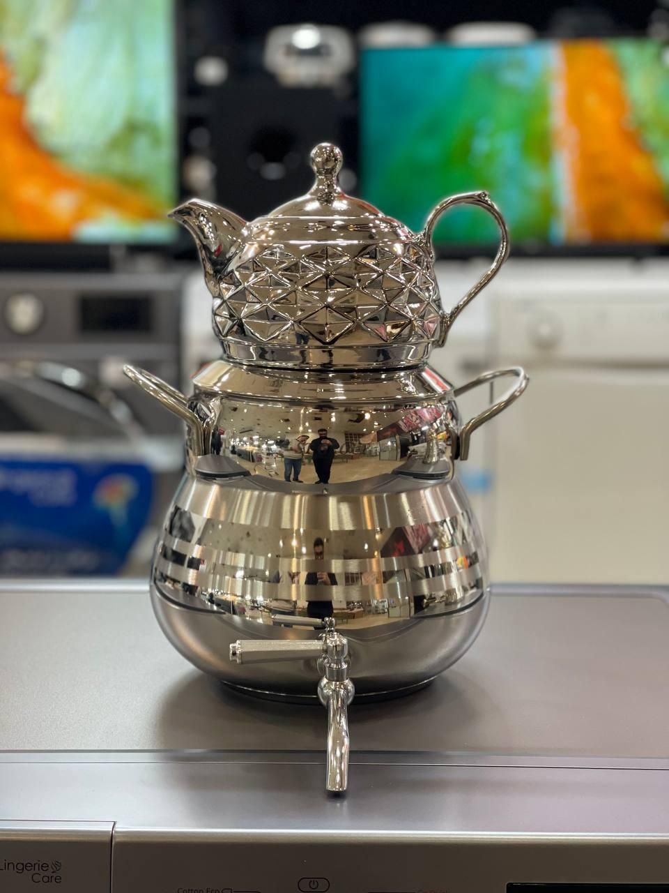 کتری قوری استیل کف چدن استیل طلایی چک اقساط ۳ماهه|قوری، کتری، قهوهساز دستی|مشهد, الهیه|دیوار