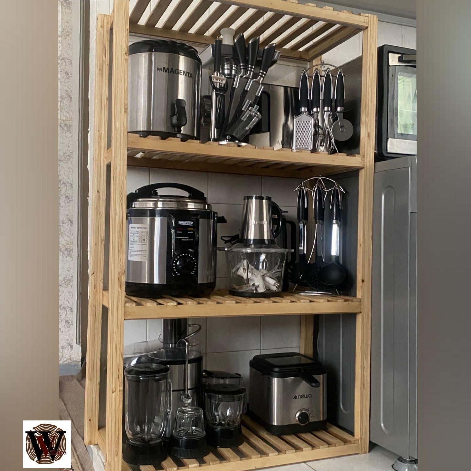 طبقه و شلف لباس ظروف چوبی|کتابخانه، شلف، قفسه‌های دیواری|همدان, |دیوار