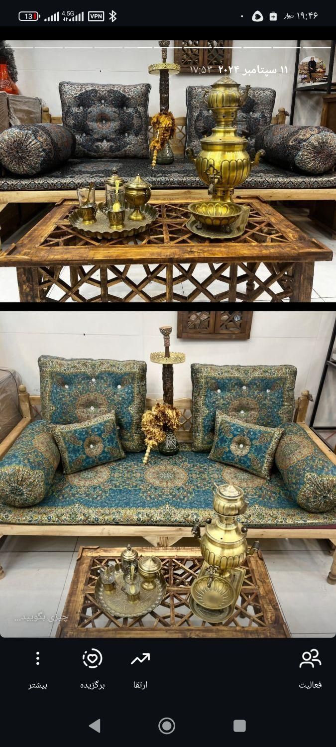 خان نشین پشتی سنتی جفتی مدل یاسمن ست کد ۴۳۵۵|پشتی|قم, شاه ابراهیم|دیوار