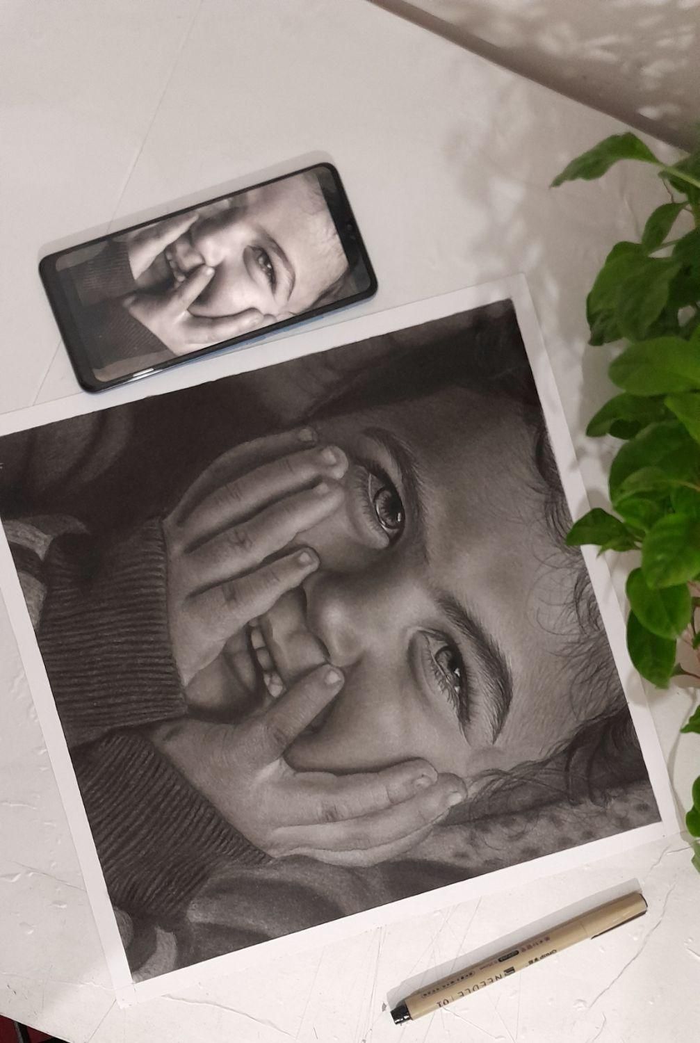 طراحی سیاه قلم|تابلو، نقاشی، عکس|اهواز, حصیرآباد|دیوار