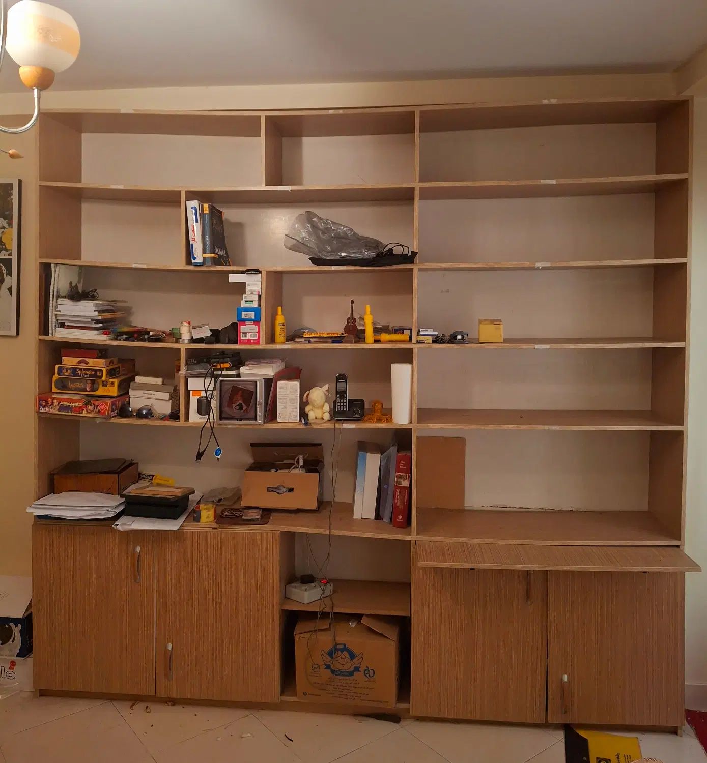 فروش کتابخانه ام دی اف ۲۵۰ درر۲۳۰ میز کامپیوتر دار|کتابخانه، شلف، قفسه‌های دیواری|تهران, پونک|دیوار