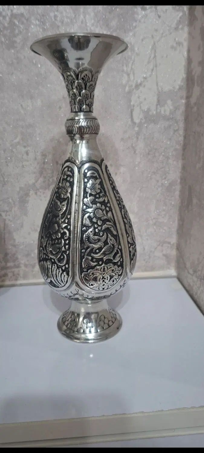 فروش ست گلدان قلم کار مسی اصفهان|صنایع دستی و سایر لوازم تزئینی|اصفهان, تخت فولاد|دیوار