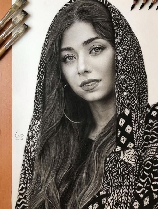 نقاشی چهره سیاه قلم با تخفیف ویژه|تابلو، نقاشی، عکس|شیراز, شهرک گلدشت حافظ‎|دیوار