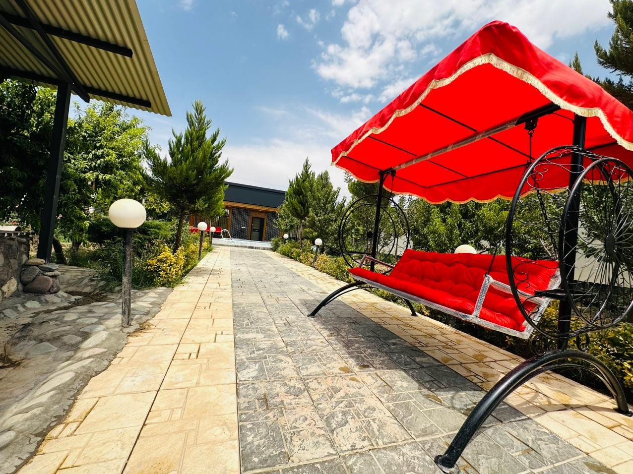 مبلمان صندلی تاب اتشدان طرح w2باغی ویلای کافه ای|صندلی و نیمکت|صفادشت, |دیوار