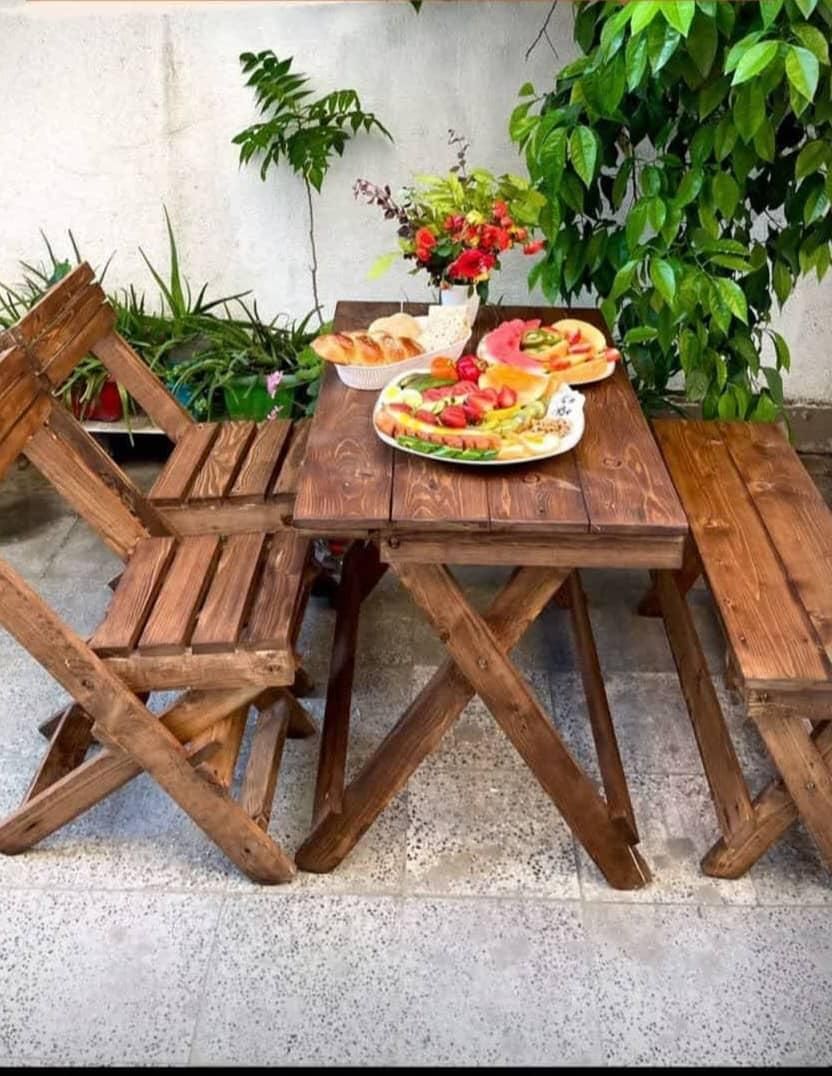 ناهار خوری چوبی کار|میز و صندلی غذاخوری|قم, زاویه|دیوار