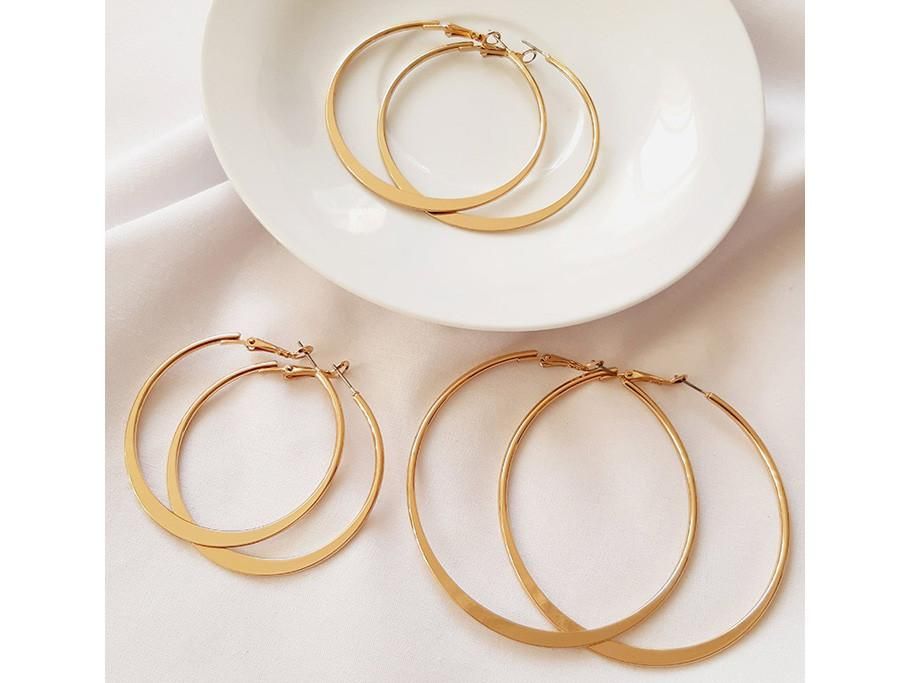 گوشواره حلقهای سه جفتی طلایی|بدلیجات|قزوین, |دیوار