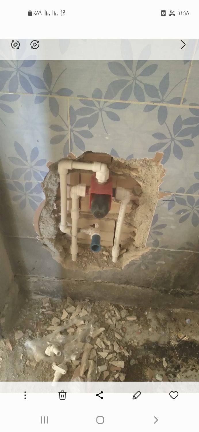 رفع نم حمام توالت ترکیدگی لوله لوله کشی عایق کاری|خدمات پیشه و مهارت|پردیس, فاز ۳|دیوار