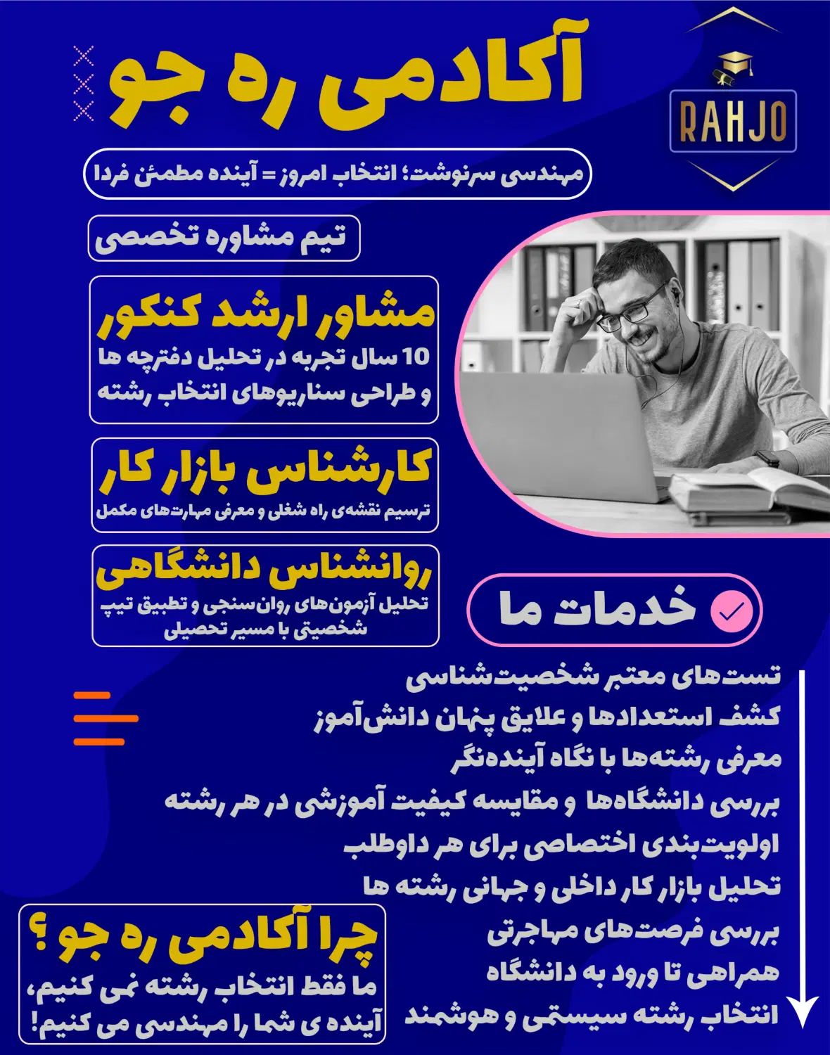 انتخاب رشته هوشمند توسط تیم متخصص آکادمی ره‌جو|خدمات آموزشی|تهران, اکباتان|دیوار