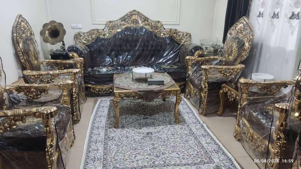 مبل ومیز سلطنتی پنجه شیری چوب راش گرجی ورق طلا|مبلمان خانگی و میز عسلی|تهران, افسریه جنوبی|دیوار