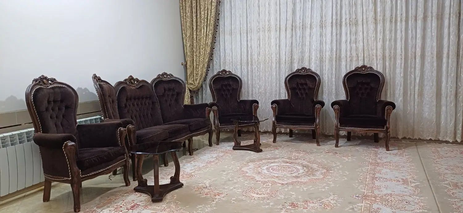 سرویس مبلمان مبل استیل سلطنتی دولت آباد برخوار|مبلمان خانگی و میز عسلی|اصفهان, دارک|دیوار