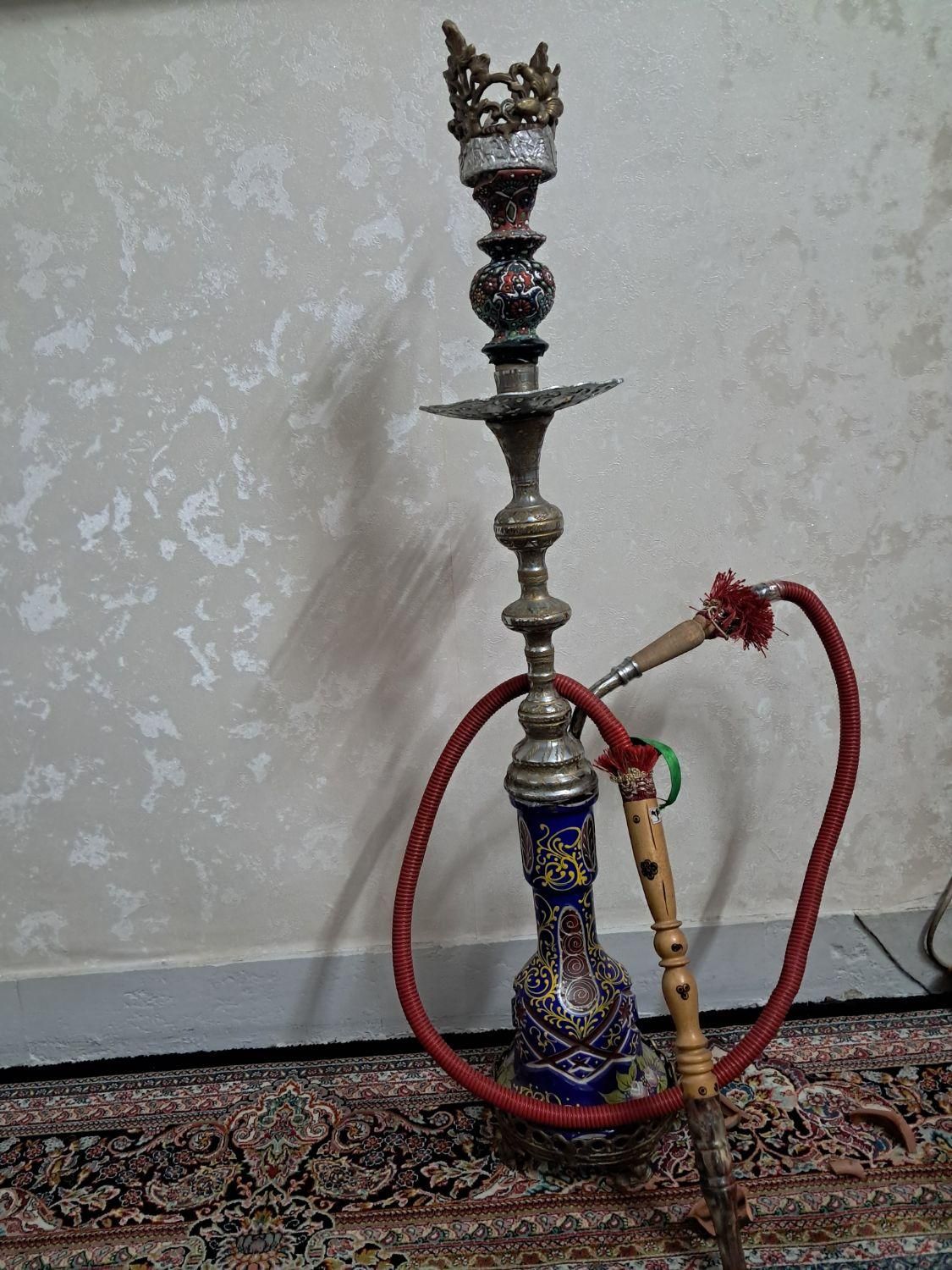 قلیان تنه برنز حکاکی شده (معاوضه)|کلکسیون و سرگرمی|ری, |دیوار