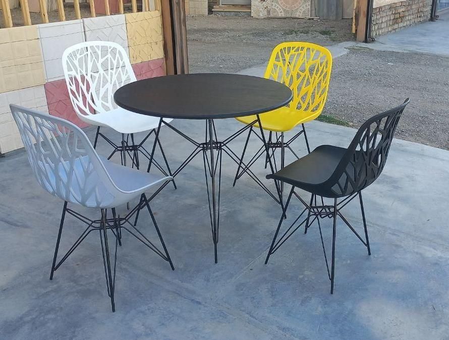 میز و صندلی شاخ و برگی پایه فلزی|میز و صندلی غذاخوری|کرمانشاه, |دیوار