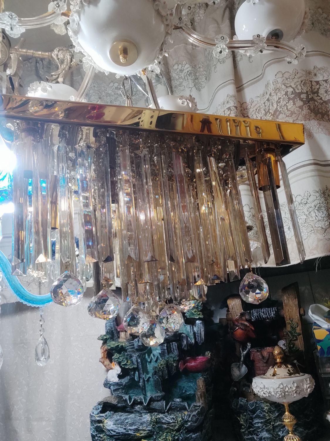 لوستر سقفی طلایی کروم اصل اصل|لوستر و چراغ آویز|تبریز, |دیوار