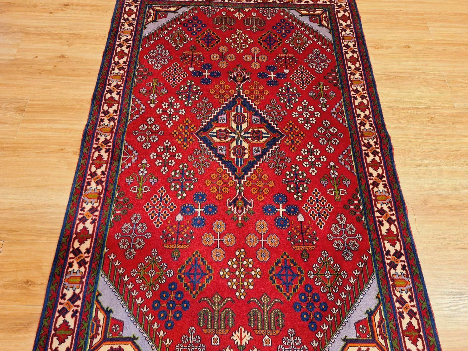 قالیچه دستباف کرک میمه زمینه لاکی|فرش|تهران, اکباتان|دیوار