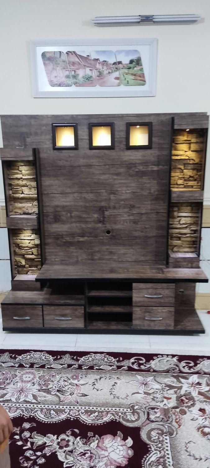 میز تلویزیون هالوژن دارMDFدست ساز|میز تلویزیون|گرگان, |دیوار