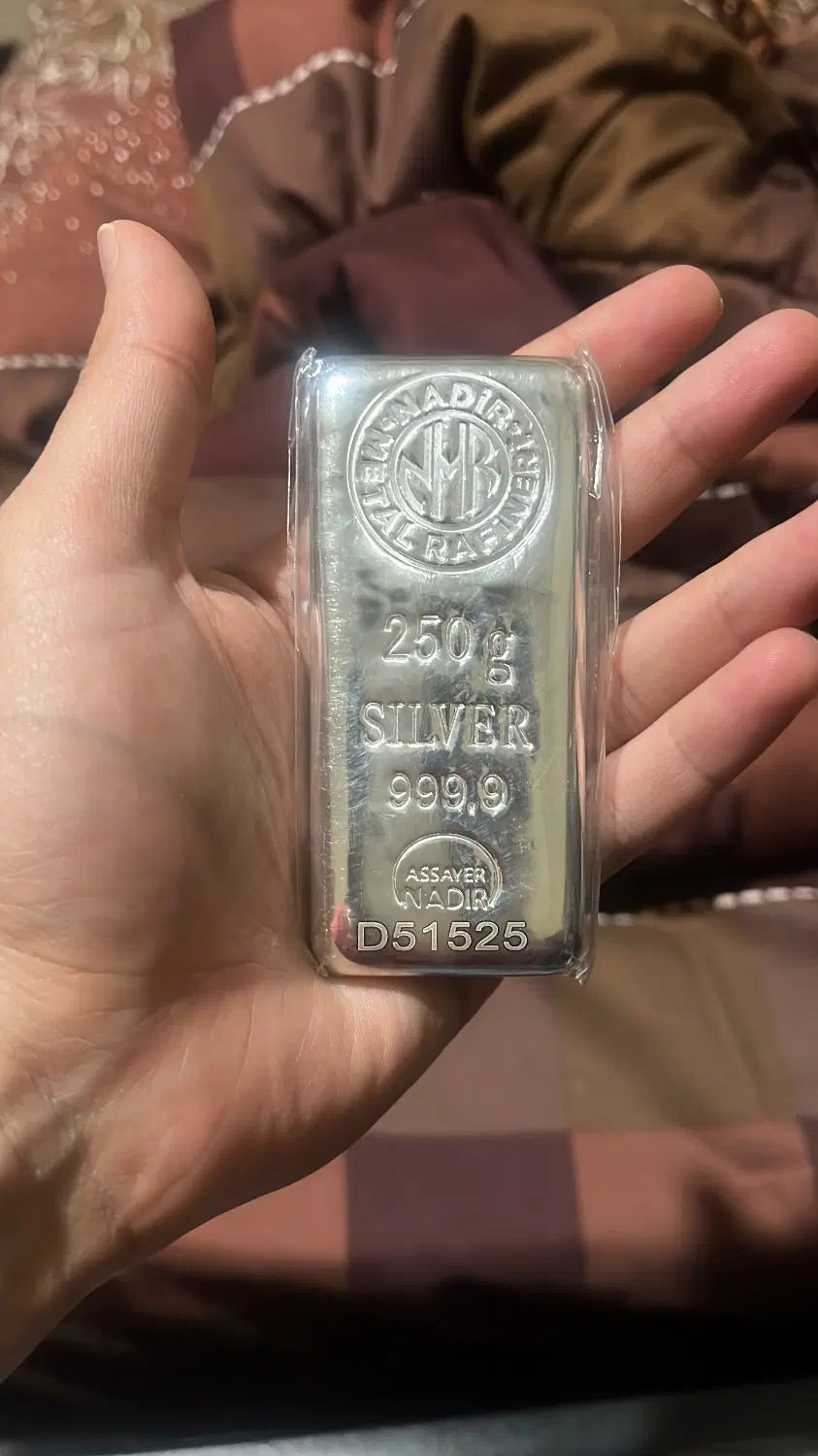 شمش نقره نادیر ترکیه 250g|جواهرات|تهران, فردوسی|دیوار