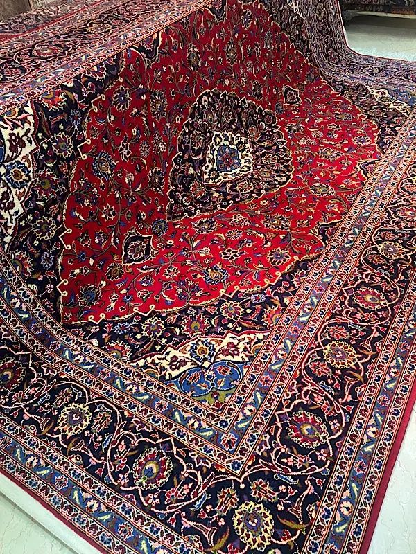 فرش دستباف جفت ۹ متری کاشان قطبی لاکی دستبافت|فرش|تهران, مولوی|دیوار