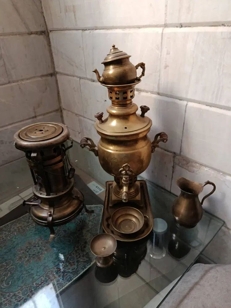 سرویس سماور برنجی برنزی مینیاتوری چراغ علاالدین|کلکسیون اشیاء عتیقه|تهران, امامت|دیوار
