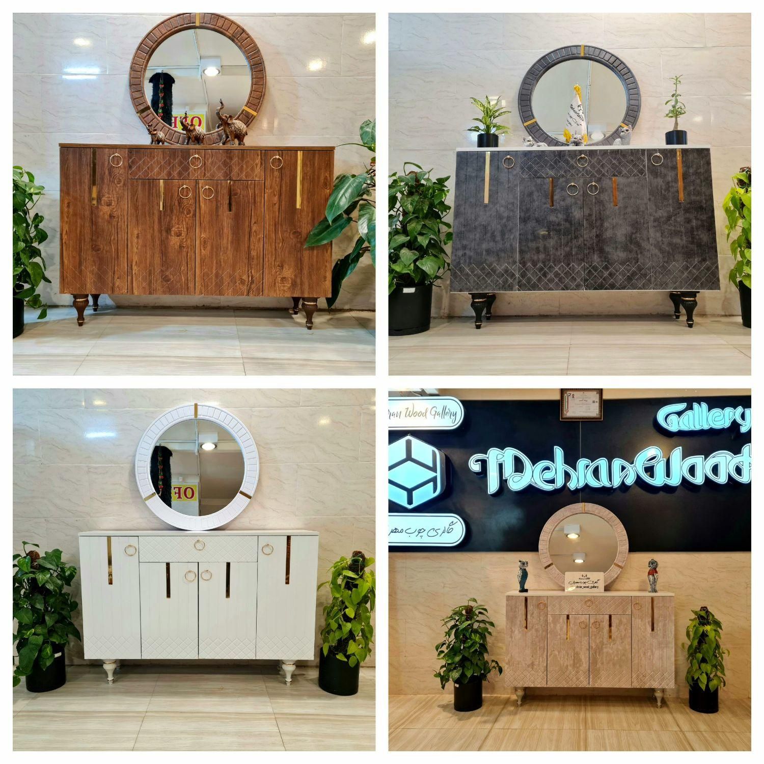 آینه و کنسول مدل رومی تنوع رنگ قهوه ای گرونتر|بوفه، ویترین، کنسول|مشهد, خواجه ربیع|دیوار