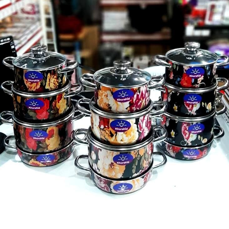 سرویس 7 پارچه گلدار سایز 22 خورشید|ظروف پختوپز|بندر انزلی, کارآموزی|دیوار