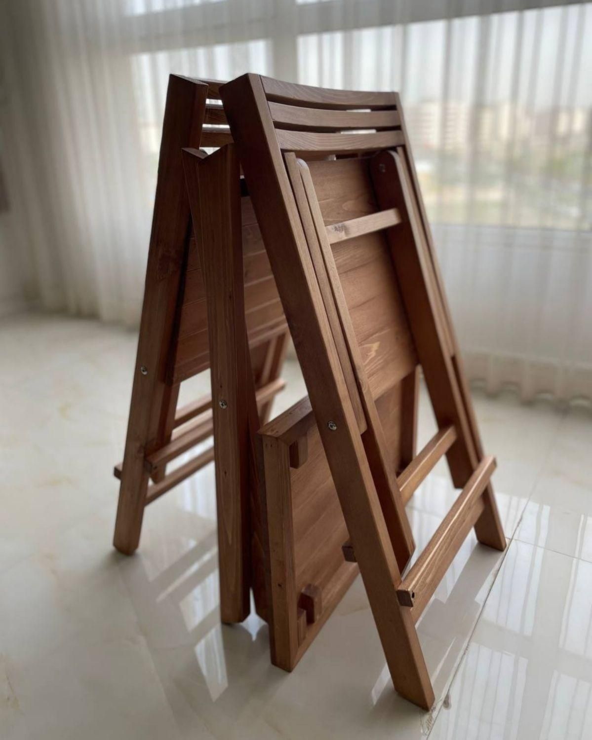 صندلی تاشو تمام چوب و کم جا|میز و صندلی غذاخوری|شاندیز, |دیوار