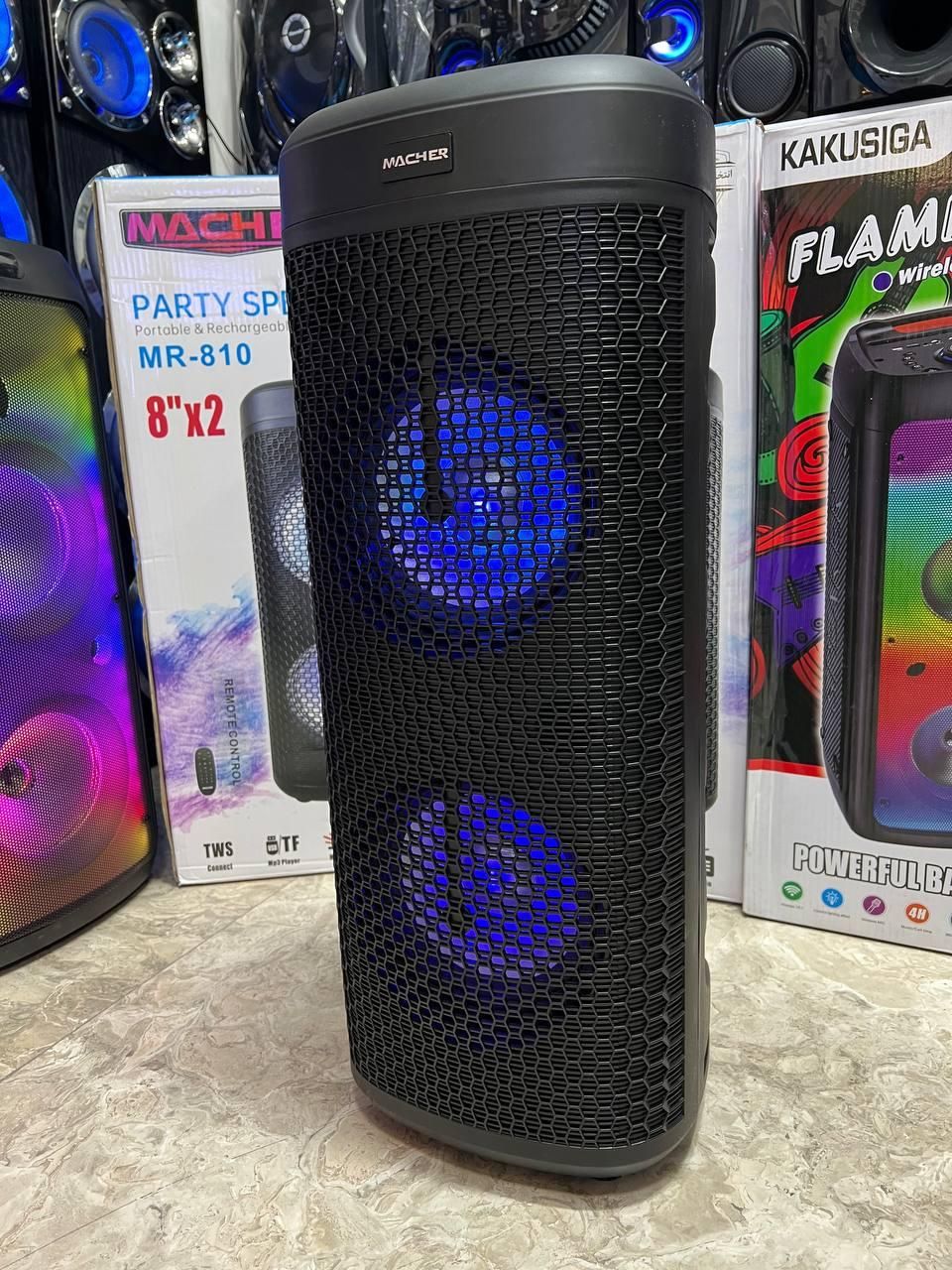 اسپیکر پارتی باکس MACHER MR810 (میکروفون بیسیم)|سیستم صوتی خانگی|گرگان, |دیوار