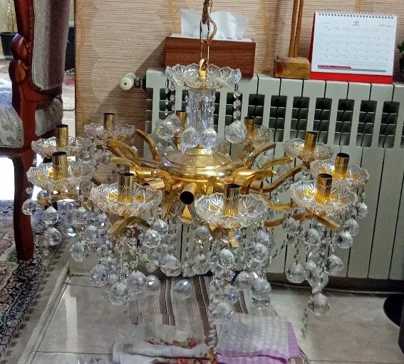 لوستر برنجی آب طلا|لوستر و چراغ آویز|تهران, حشمتیه|دیوار