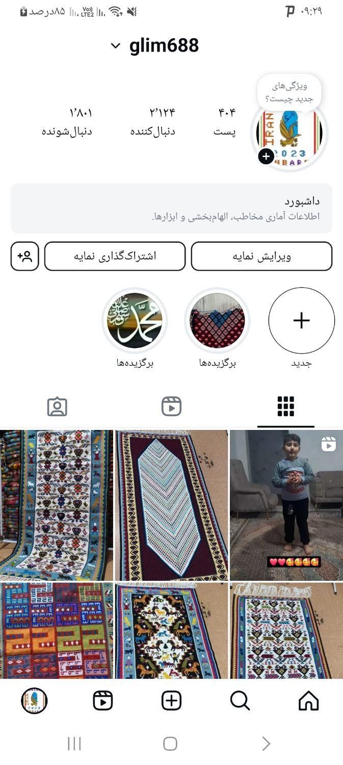 گلیم سنتی دست باف|گلیم، جاجیم، گبه|رشت, کوی غلام نیا|دیوار