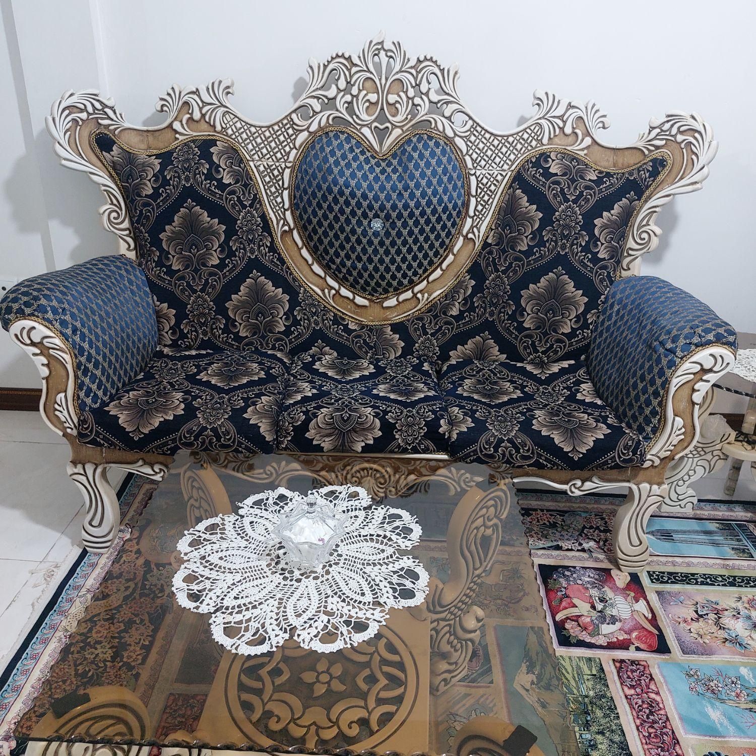 مبلمان ۷ نفره سالم وتمیز،میز وسط و دوعدد عسلی|مبلمان خانگی و میز عسلی|قدس, شهر‌قدس|دیوار