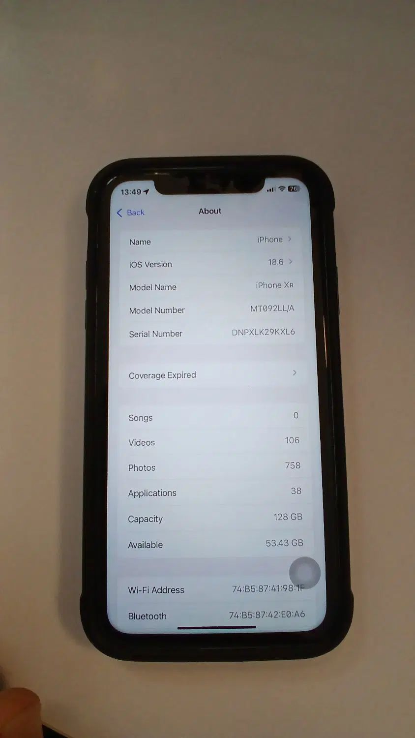 اپل iPhone XR با حافظهٔ ۱۲۸ گیگابایت|موبایل|تهران, ستارخان|دیوار