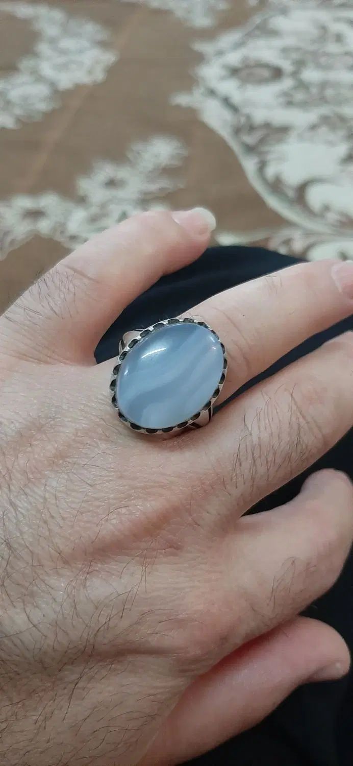 انگشترعقیق کبود یمنی طرحدار وزیبا فقط گرمی ۹۰ تومن|بدلیجات|مشهد, هدایت|دیوار