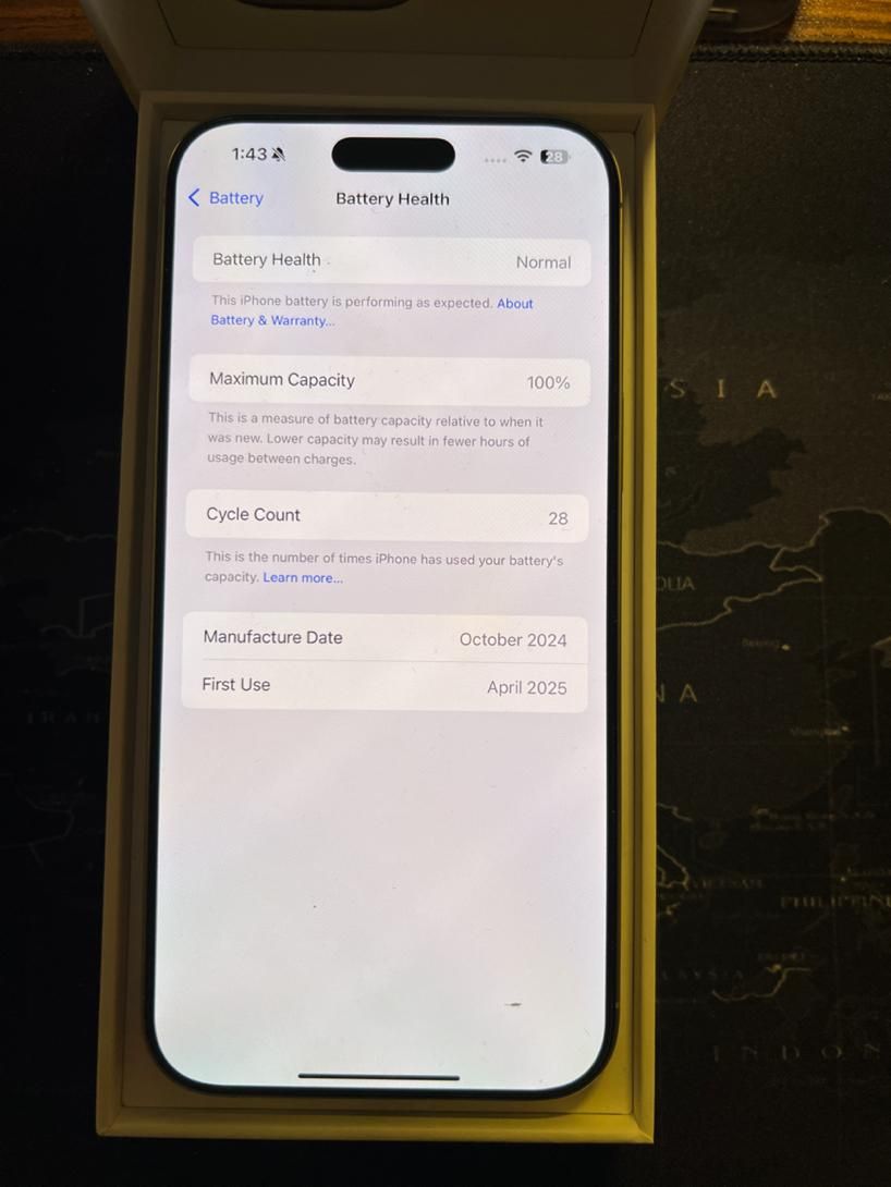 اپل iPhone 16 Pro Max با حافظهٔ ۲۵۶ گیگابایت|موبایل|تهران, نظام‌آباد|دیوار