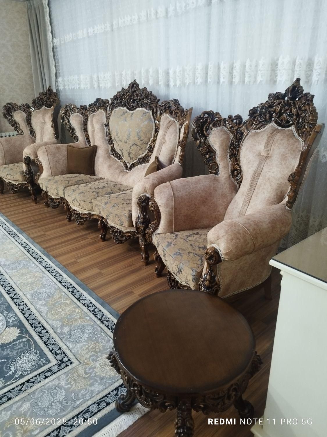 مبل سلطنتی چوب گردو|مبلمان خانگی و میز عسلی|فردیس, |دیوار