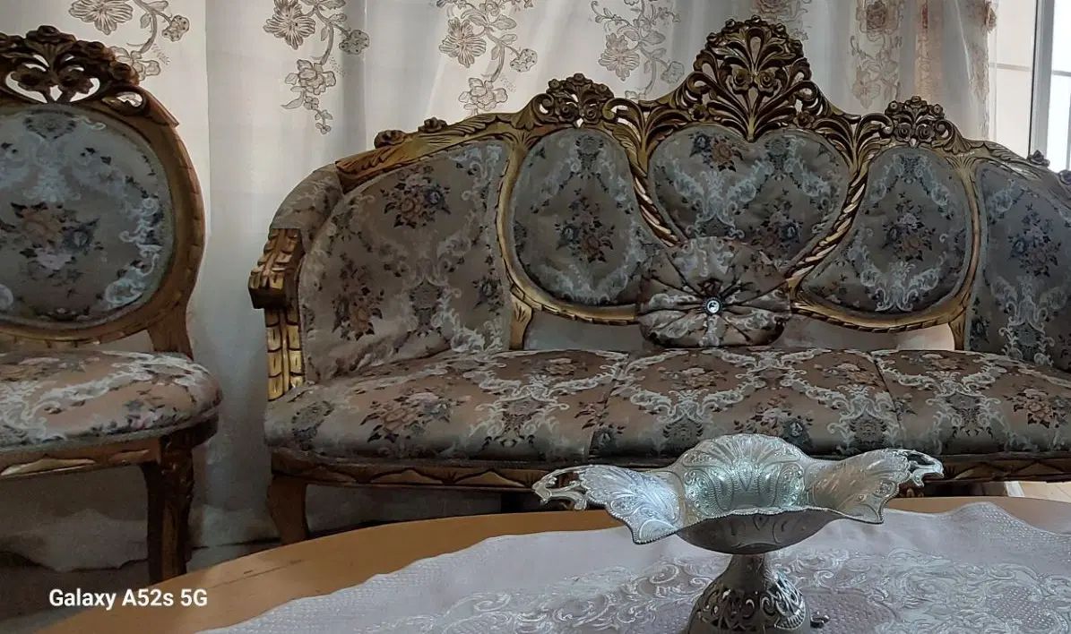 مبلمان  سلطنتی تمام چوب ۹ نفره همراه سه اصلی سالم|مبلمان خانگی و میز عسلی|اردبیل, |دیوار