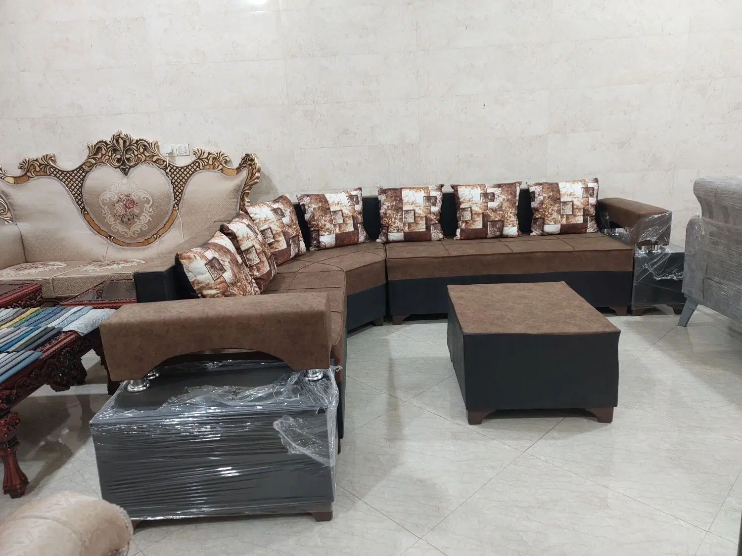 مبل ال کنج،ال دسته دوبل،باضمانت|مبلمان خانگی و میز عسلی|رشت, معلم|دیوار