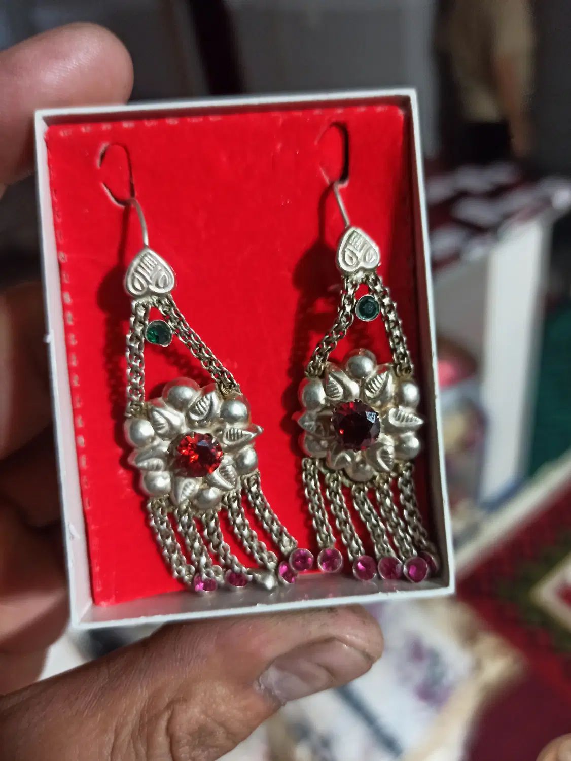 گوشواره نقره ساخت افغانستان|جواهرات|اصفهان, مارچین|دیوار