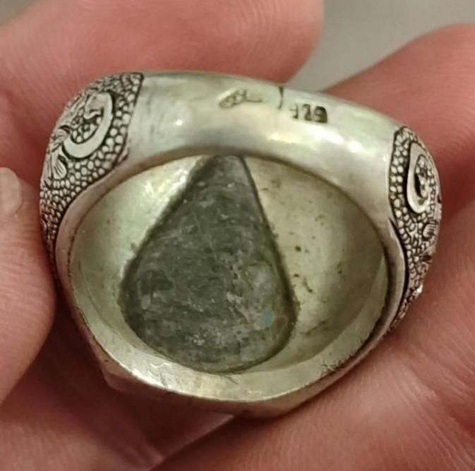 انگشتر نقره دست ساز قلمزنی استاد مسافر فیروزه|بدلیجات|تهران, نیروی هوایی (پیروزی)|دیوار