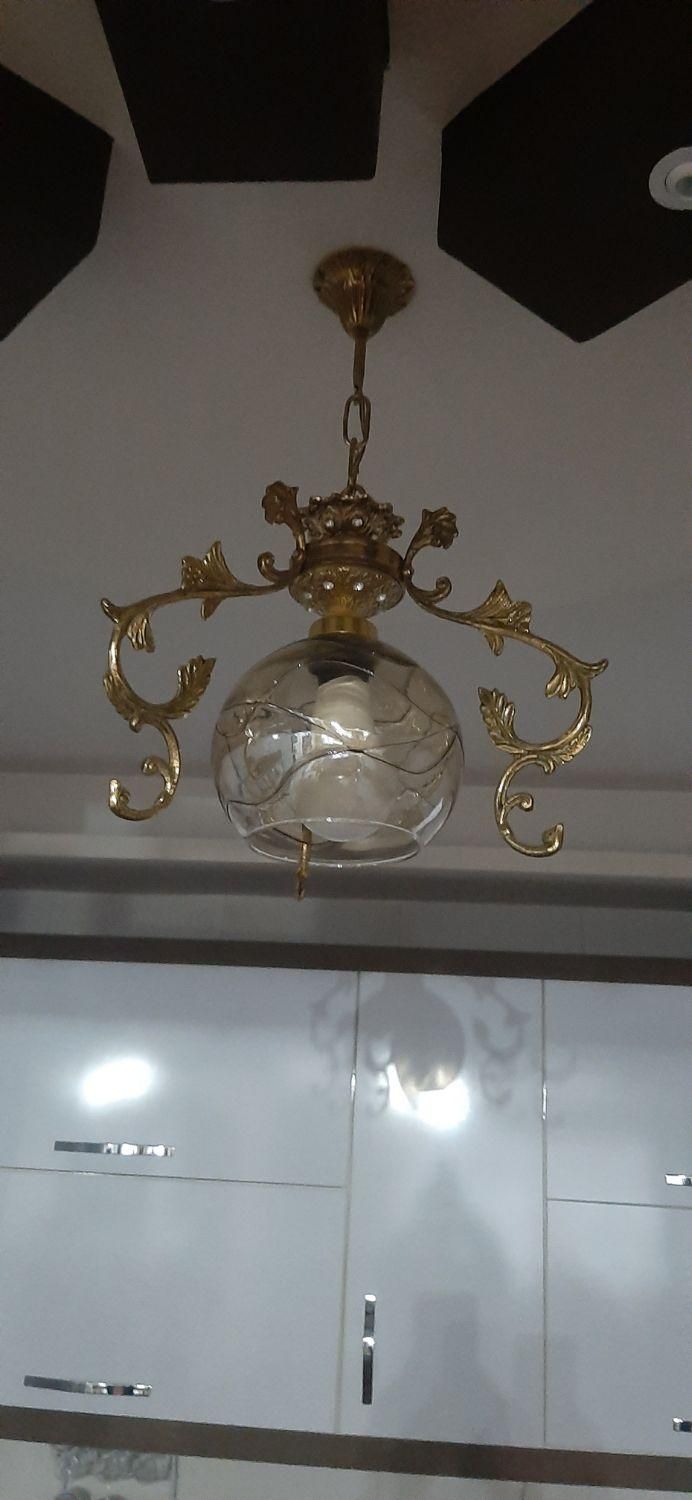 لوستر برنزی  آشپزخانه سیاه قلم|لوستر و چراغ آویز|مراغه, |دیوار