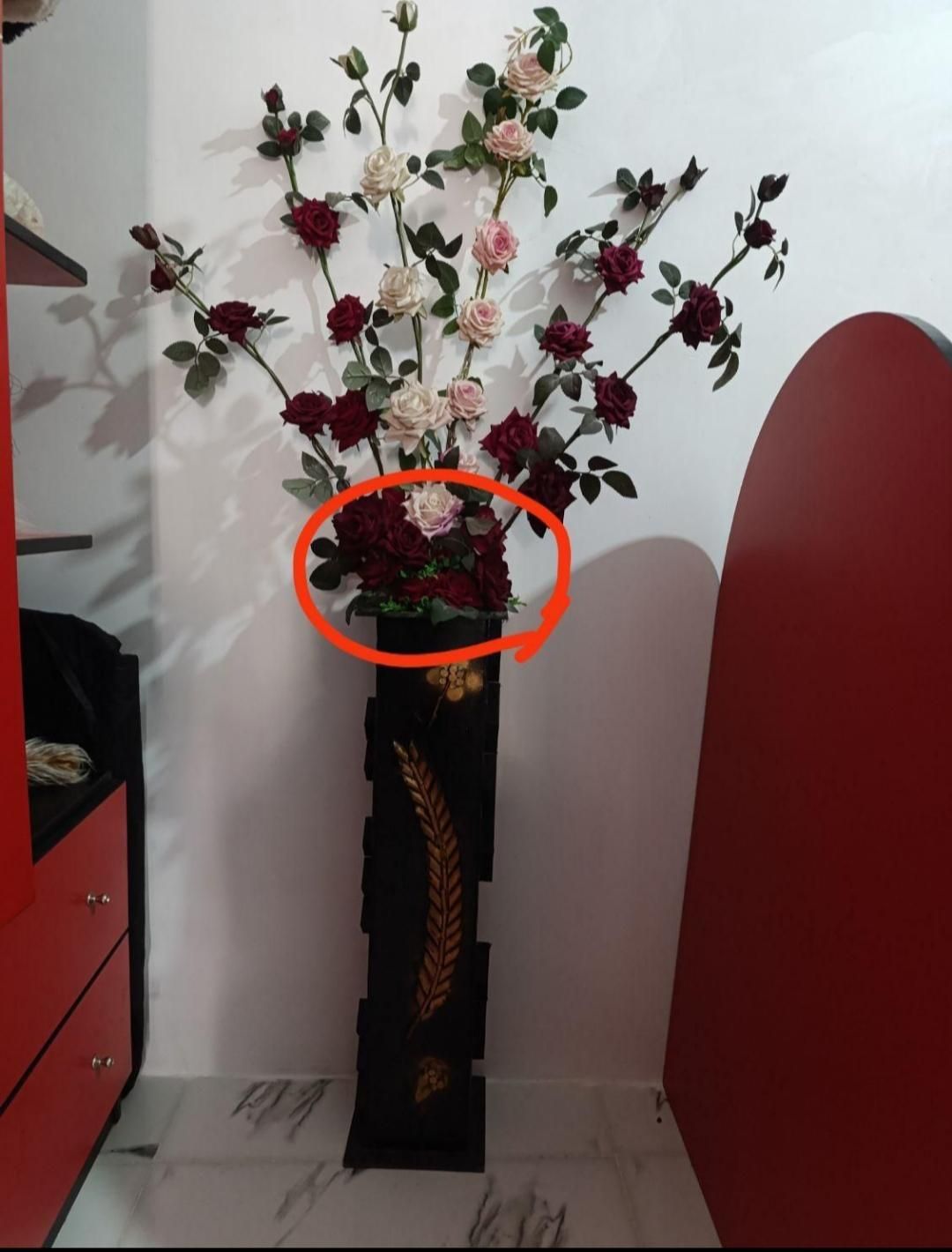 گل و گلدان رز|گل مصنوعی|کرمانشاه, |دیوار