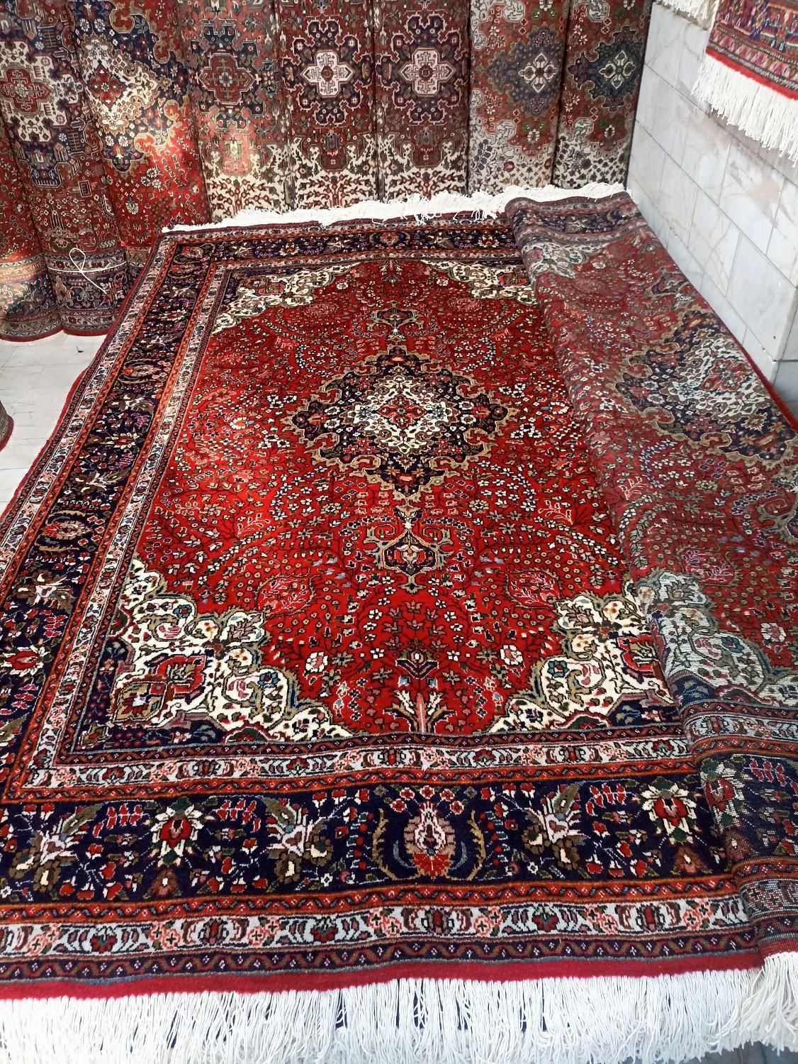 جفت شیش متری کرمان قلم ۲در۳رنگ لاکی بسیارکم کار|فرش|خوی, |دیوار